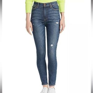Alice and Olivia Good High-Rise Distressed Ankle Skinny Jeans in Born To Run